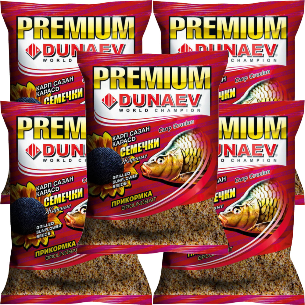 Прикормка Dunaev PREMIUM Карп-Сазан Жареная семечка (5 упаковок/5 кг)  #1