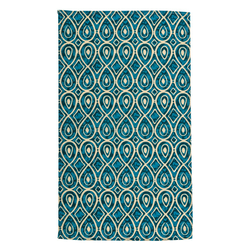 Полотенце декоративное 35х60 Радушная хозяйка (Традиция), рогожка, 100% хлопок, Орнамент синий  #1