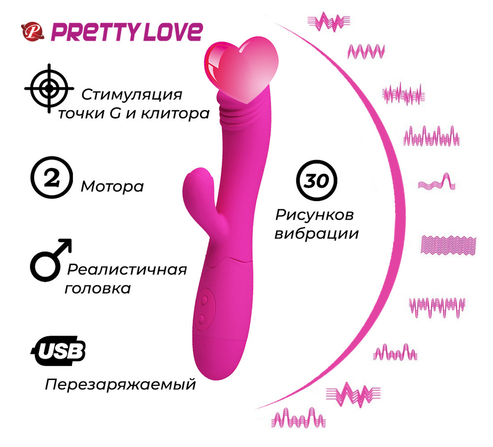 Pretty Love Вибратор, цвет: розовый, 19.5 см #1