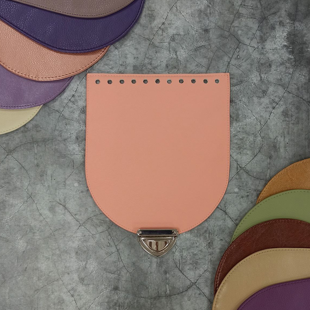 Клапан (крышка) для сумки М, 100% экокожа, цвет Розовый кварц  #1