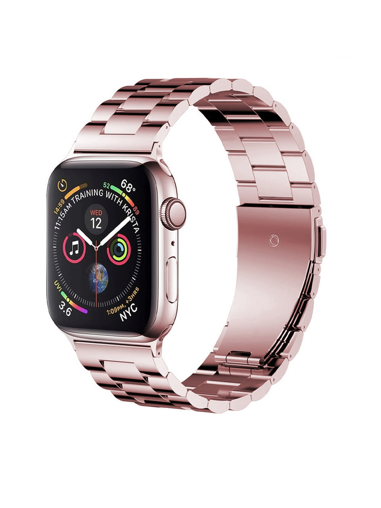 Ремешок для Apple Watch 42 мм, 44 мм, 45 мм, 49 мм металлический блочный браслет  #1