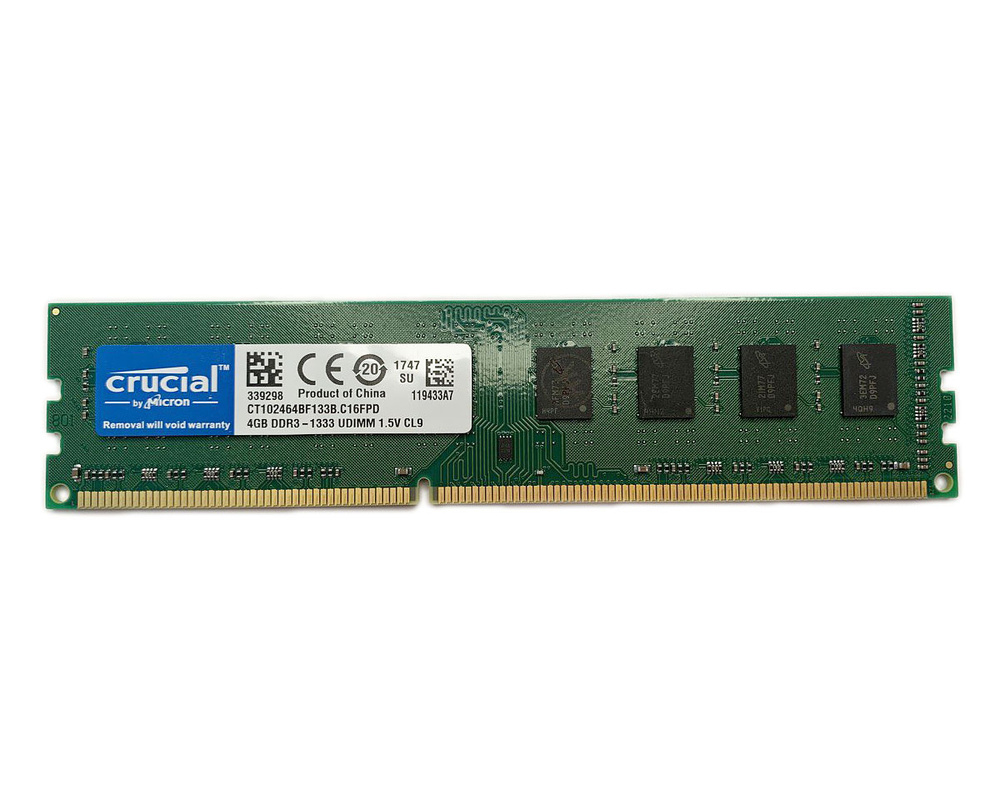 Crucial Оперативная память 4Gb DDR3-1333MHz UDIMM CT102464BF133B.C16FPD 1x4 ГБ (CT102464BF133B.C16FPD) #1