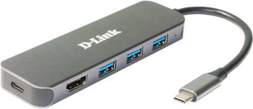 Док-станция концентратор HUB 5 портов Type-C USB 3.0 HDMI D-Link DUB-2333/A1A серый, разветвитель, хаб #1