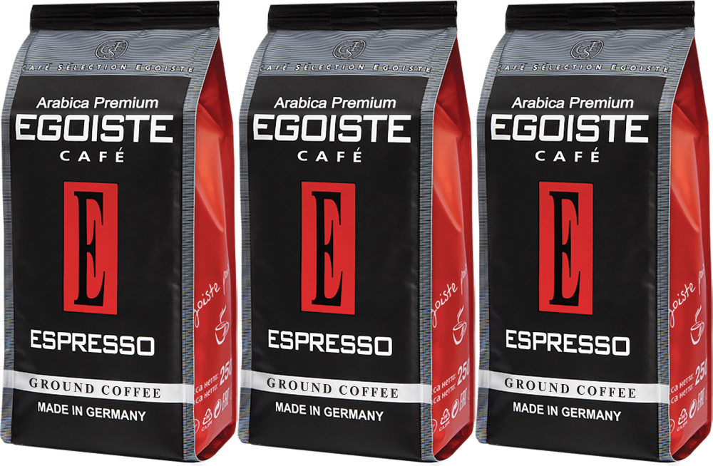 Кофе Egoiste Espresso молотый 250 г, комплект: 3 упаковки по 250 г #1