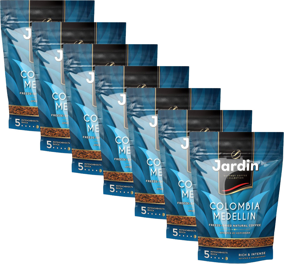 Кофе Jardin Colombia Medellin растворимый 150 г в упаковке, комплект 7 упаковок по 150 г  #1