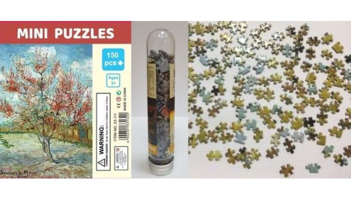 Пазлы КНР в колбе, 150 деталей, "Персиковое дерево", Mini puzzles, 10х15 см  #1