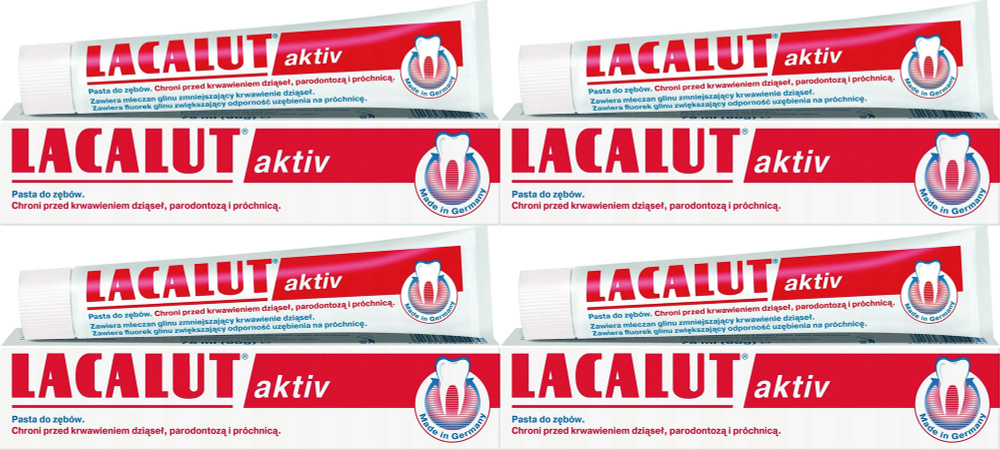 Зубная паста Lacalut Active, комплект: 4 упаковки по 75 мл #1
