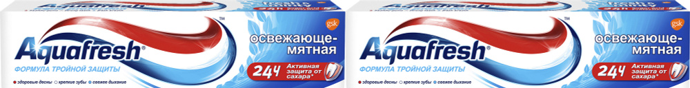 Зубная паста Aquafresh Тройная защита Освежающе-мятная, комплект: 2 упаковки по 100 мл  #1