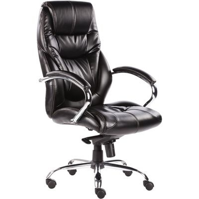 Кресло BN_Dp_Руководителя EChair-535 MPU к/з черный, хром #1