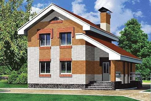 (116м2, 11х10м) Готовый проект двухэтажного дома из газобетона с котельной и крыльцом - AS-1628  #1