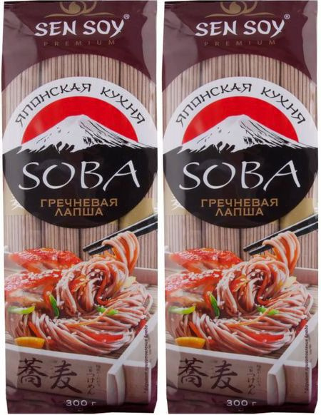 Макаронные изделия Sen Soy Soba Лапша гречневая, комплект: 2 упаковки по 300 г  #1