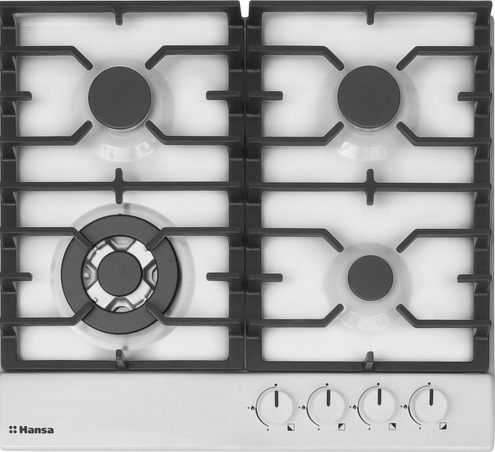 Варочная панель газовая встраиваемая Hansa / Ханса BHGW611391 эмалированная сталь белый 590х520х103мм #1