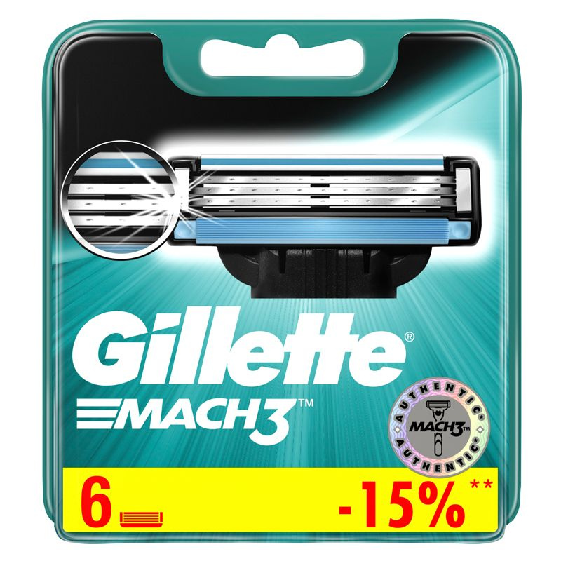 Gillette Сменные кассеты для мужской бритвы Mach3, 6 шт - купить с ...