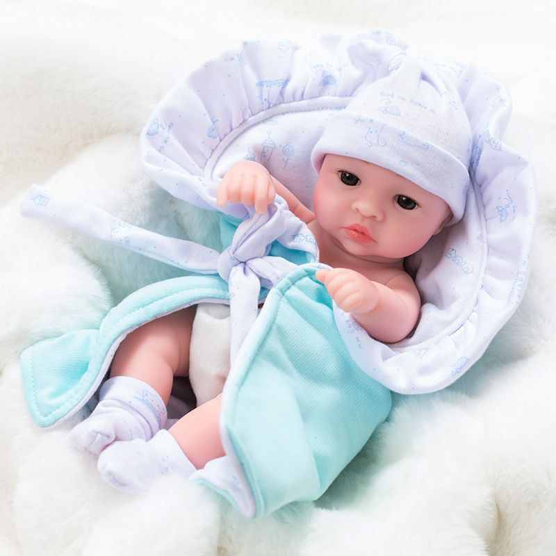Кукла пупс в стиле реборн Reborn младенец в голубом одеяле  #1