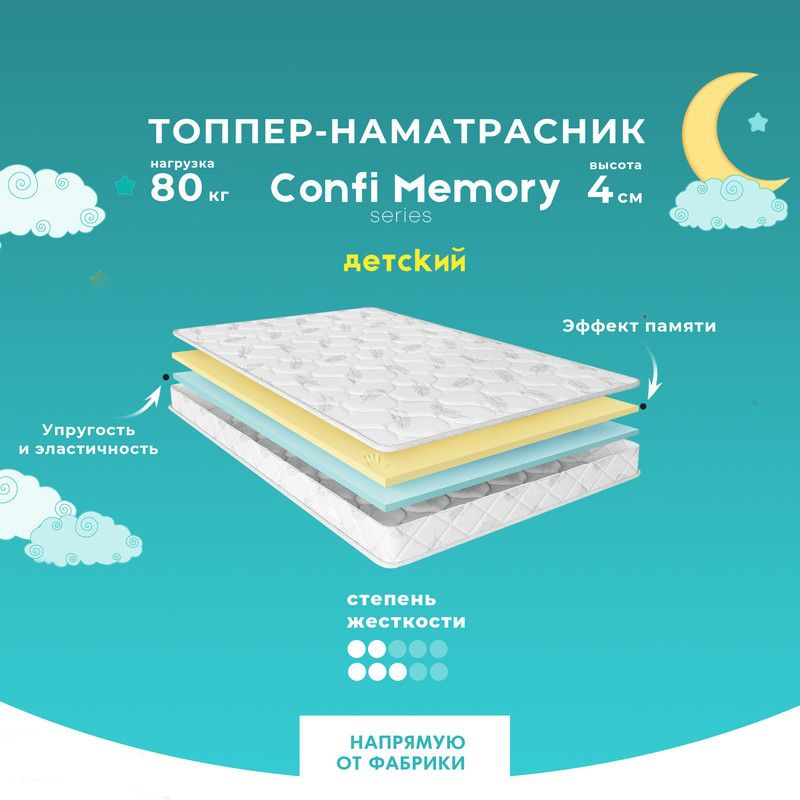 PRIME SLEEP Матрас Confi Memory, Беспружинный, 80х160 см #1