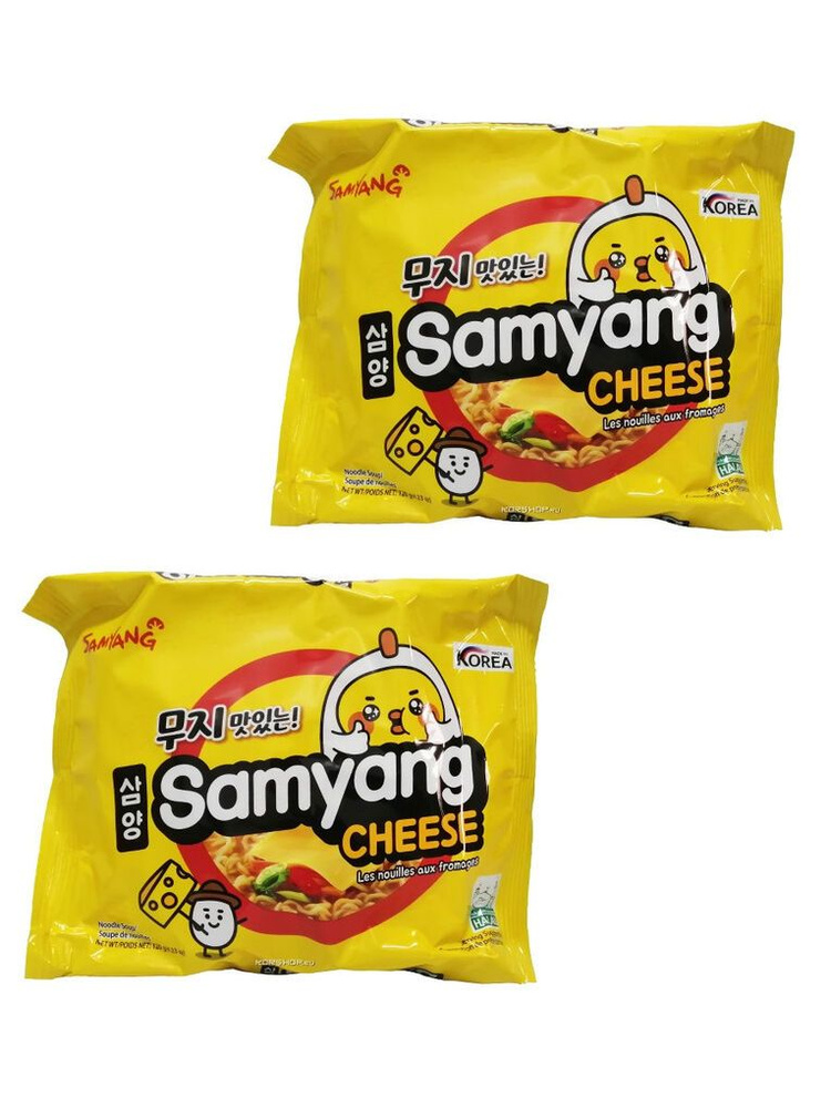 Корейская Лапша быстрого приготовления Samyang Cheese / Самоянг Чиз со вкусом сыра 2 шт. 120гр  #1