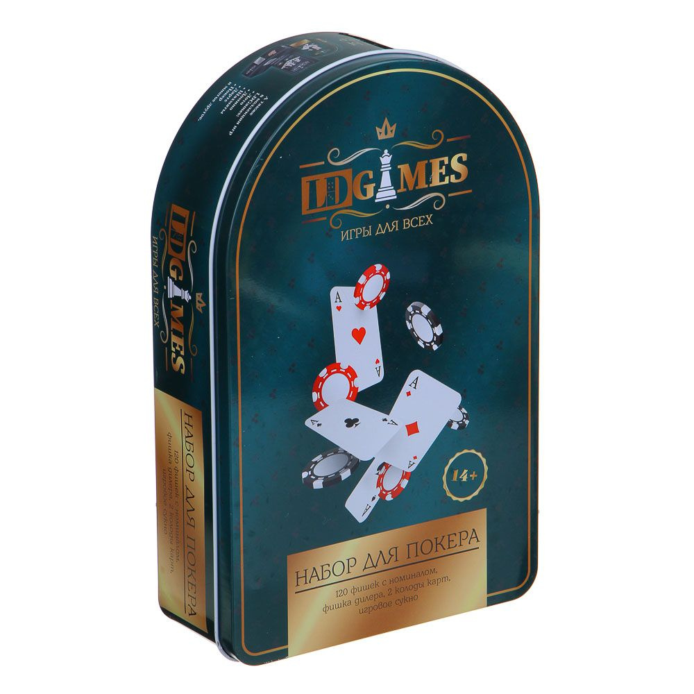 LDGames Набор для покера, в жестяном боксе 24х15 см #1