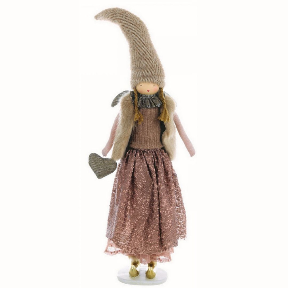 Кукла декоративная Ангел, интерьерная кукла в зимнем костюме, декор для дома интерьера ELSA COLLECTION #1