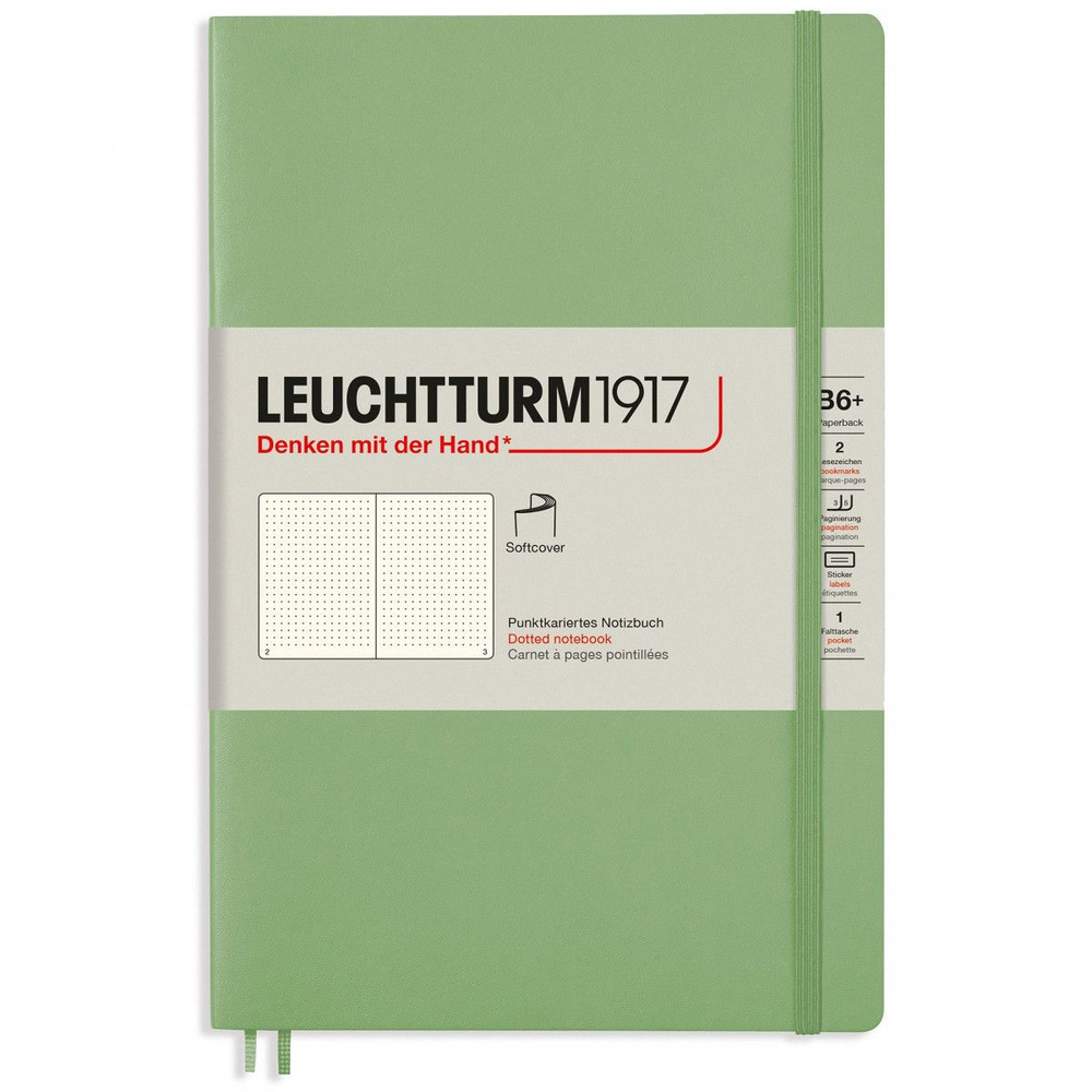 Записная книжка Leuchtturm Paperback B6+ Sage мягкая обложка 123 стр, 363933  #1