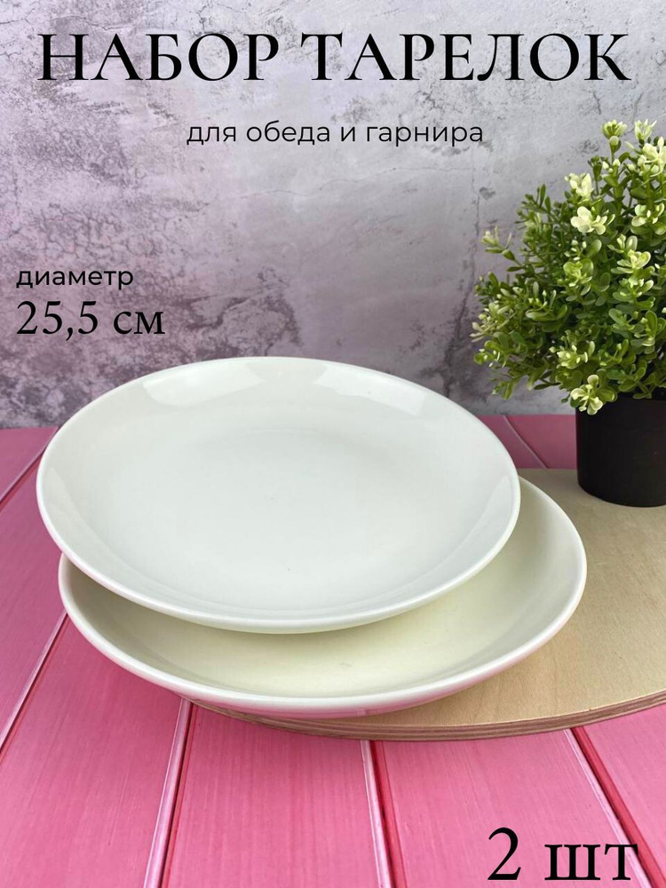 Point Набор тарелок "белый", 2 шт, Керамика, диаметр 25 см #1