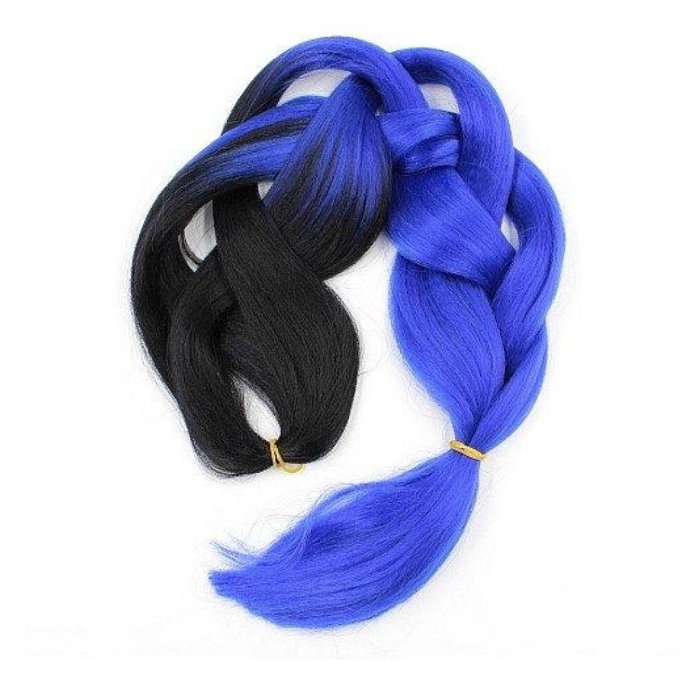 Канекалон для волос черный синий #1