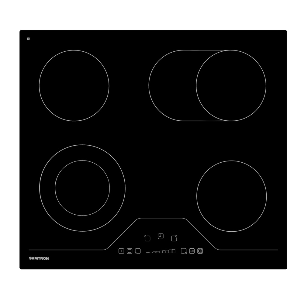 Встраиваемая электрическая панель Samtron VC-660 bg цвет чёрный, европейское стекло EUROKERA  #1
