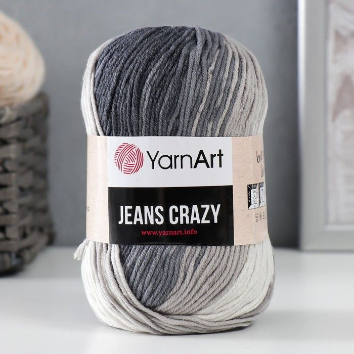 Пряжа для вязания YarnArt "Jeans crazy" 55% хлопок, 45% акрил 160м/50гр, 8204 принт  #1