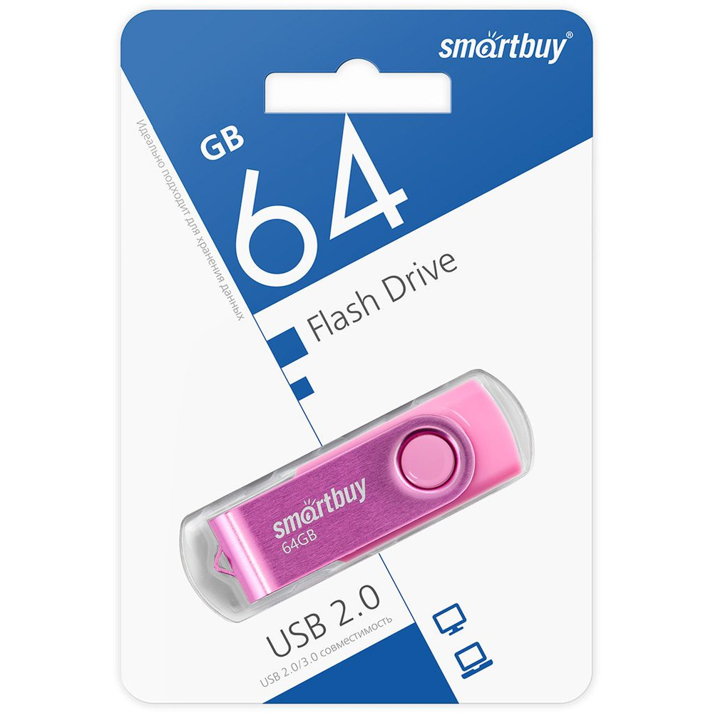 USB флеш накопитель 64 Gb SmartBuy Twist Pink (SB064GB2TWP) #1