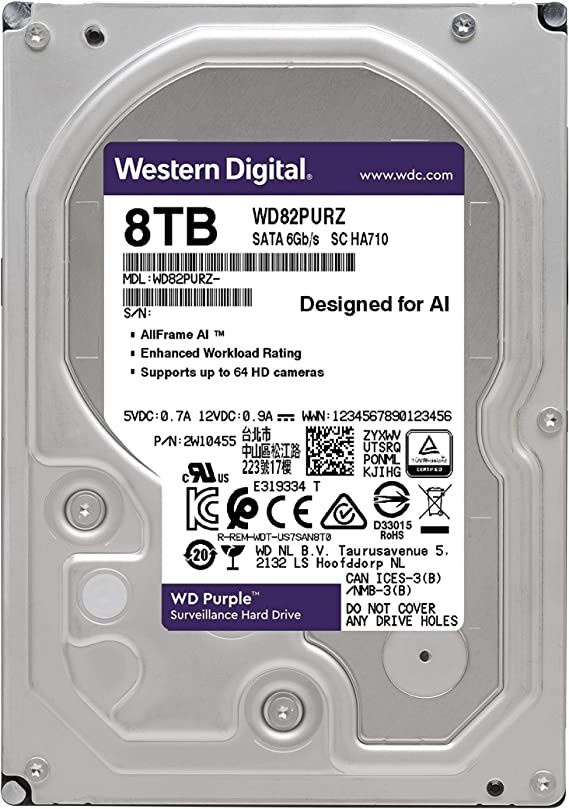 Western Digital 8 ТБ Внутренний жесткий диск WD82PURZ (WD82PURZ)  #1