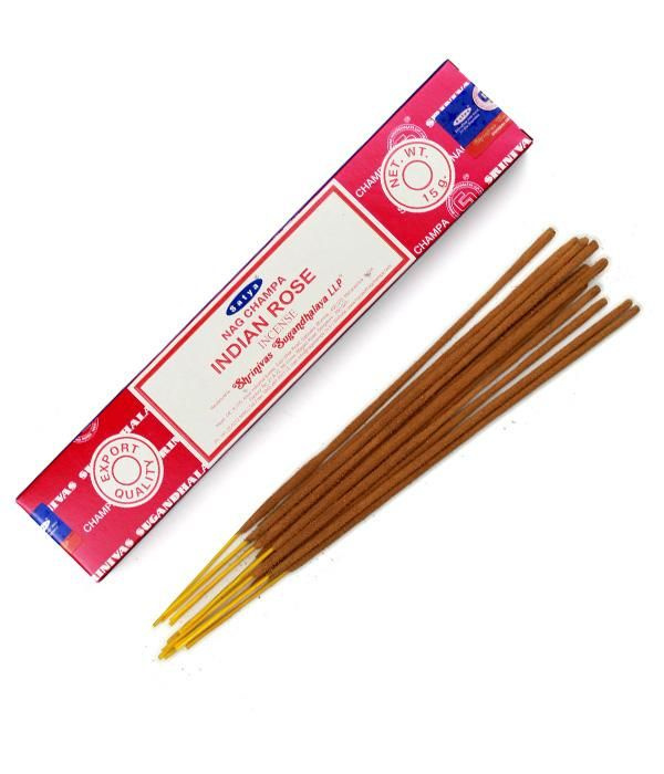 Nag Champa INDIAN ROSE Incense, Satya (Благовония Наг Чампа, ИНДИЙСКАЯ РОЗА, Сатья), 15 г.  #1