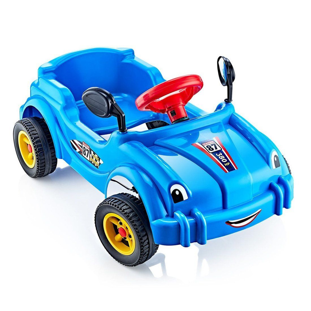 Машина детская педальная Cool Riders, с клаксоном, синяя #1