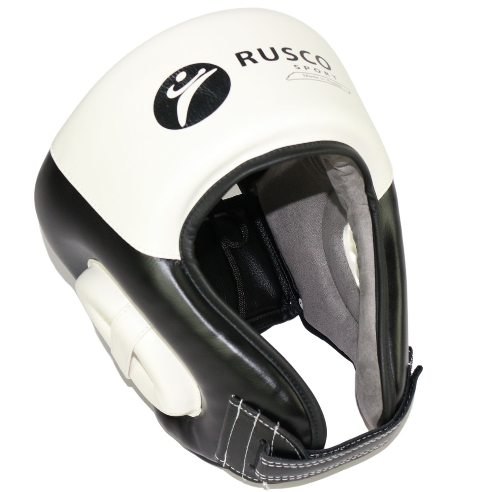 Шлем для единоборств RUSCO SPORT усиленный, черно-белый (S)/50-53см  #1