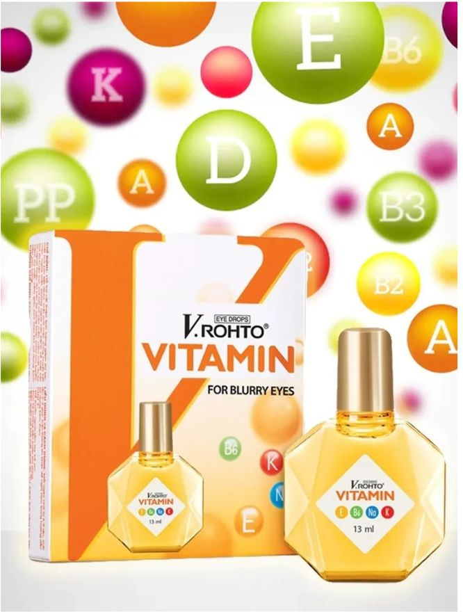 Витаминизированные капли для чувствительных глаз V.ROHTO VITAMIN , EYE DROPS, FOR BLURRY EYES , 13мл, #1