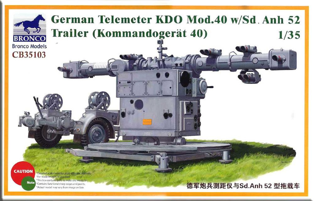 Сборная модель военной техники Bronco Models German Telemeter KDO Mod.40 w/Sd.Anh 52 Trailer (Kommando-Gerat #1