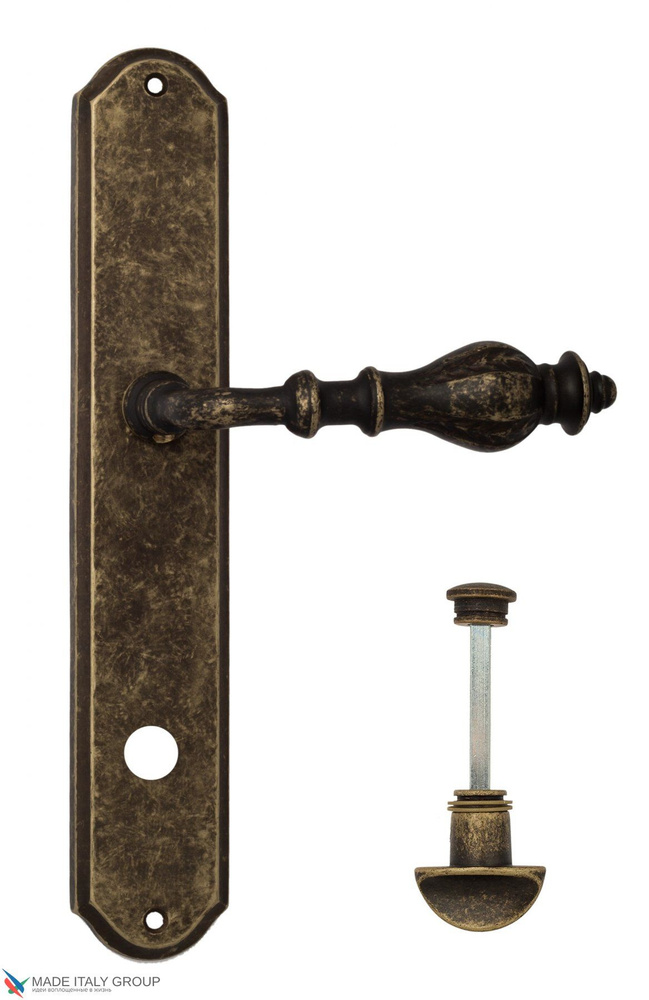 Дверная ручка на планке Venezia GIFESTION WC-2 PL02 античная бронза  #1