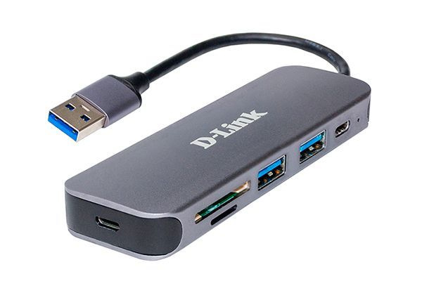 Концентратор D-Link DUB-1325/A2A с 2 портами USB 3.0, 1 портом USB Type-C, слотами для карт SD и microSD #1