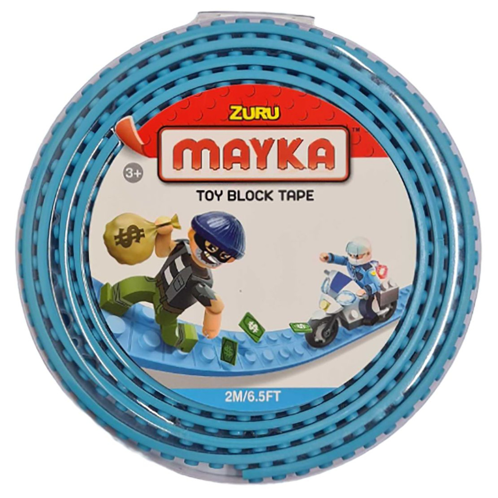 Гибкая лента-скотч для конструкторов Zuru "Mayka" 2м/1.5см, силиконовая лента для минифигурок голубая #1