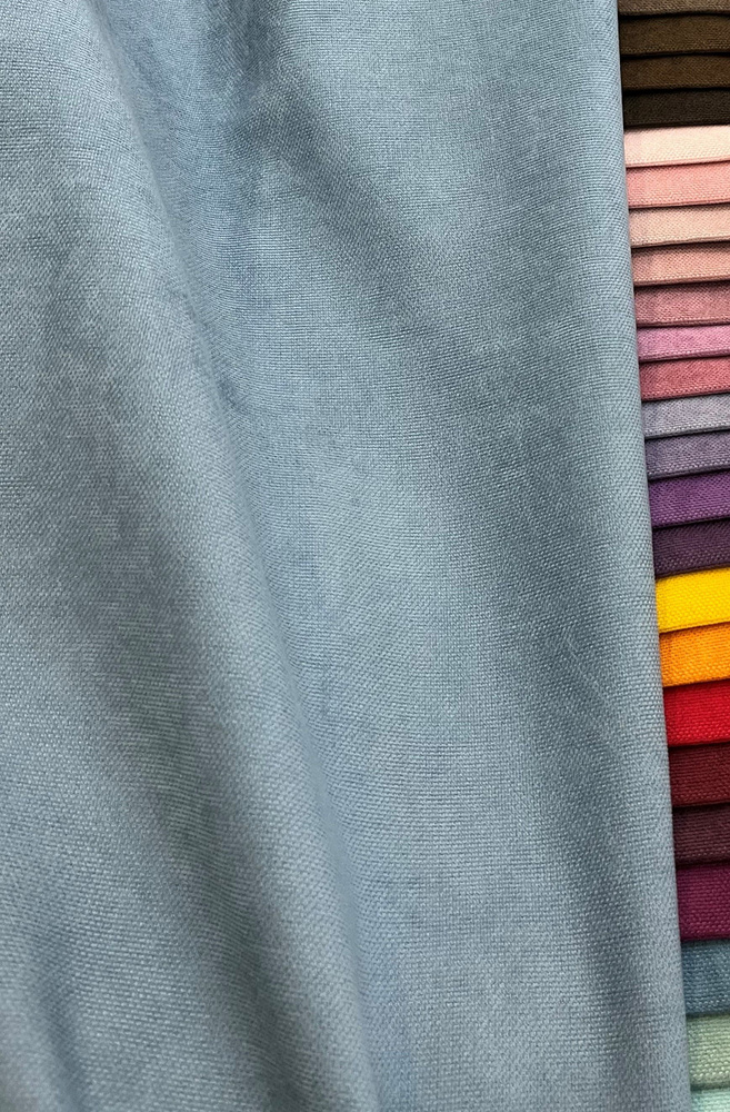 Ткань для штор Канвас, светло-голубой (пыльный), ОТРЕЗ 320*300 см  #1