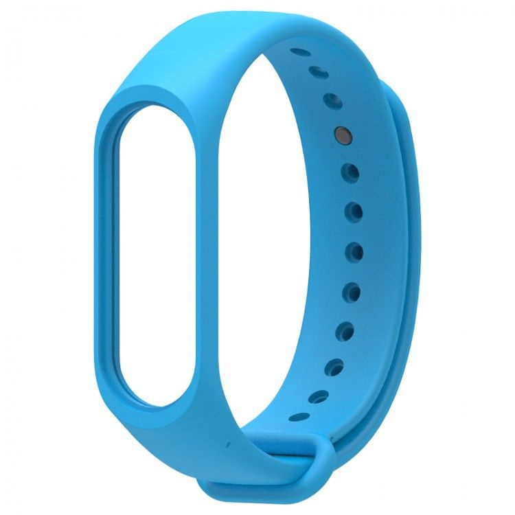 Ремешок силиконовый для Xiaomi Mi Band 5 (Light-blue/Голубой) #1