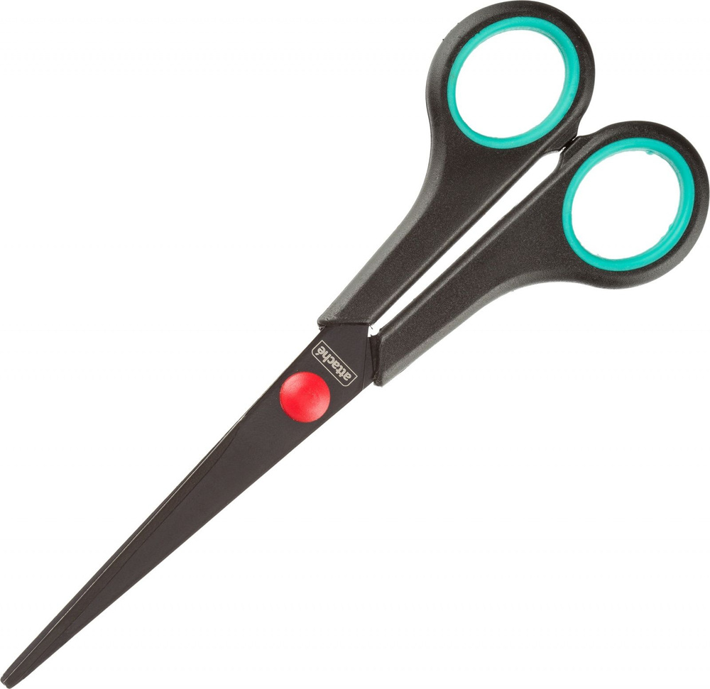 Ножницы Attache 170 мм, с пластиковыми прорезиненными ручками черного, красного цвета  #1