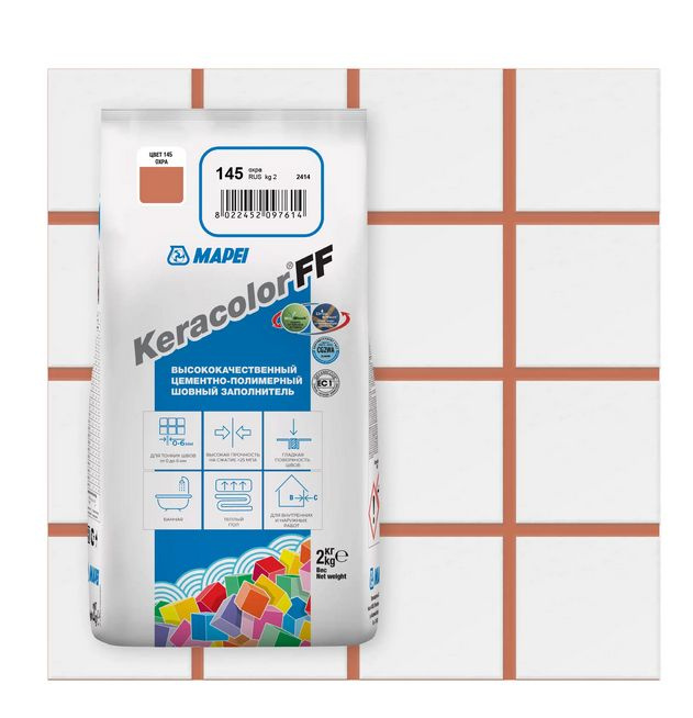 Затирка Mapei Keracolor FF 145 цвет охра 2 кг #1