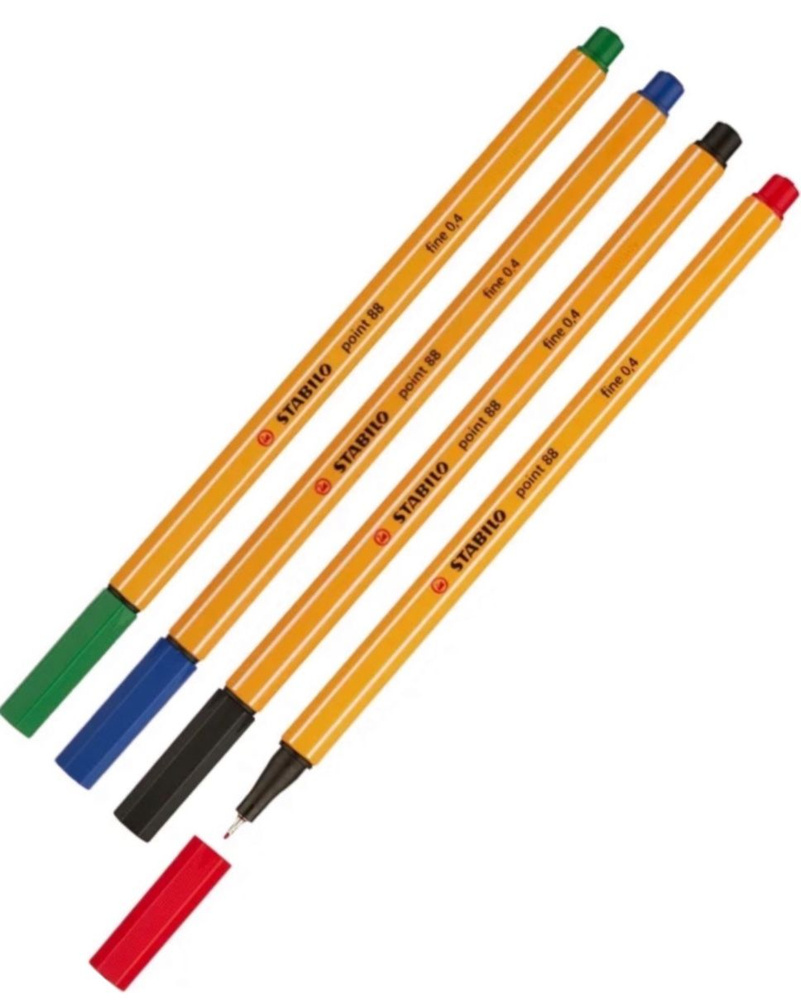 Капиллярная ручка STABILO POINT88 0.4 мм, набор из 4-х цветов #1