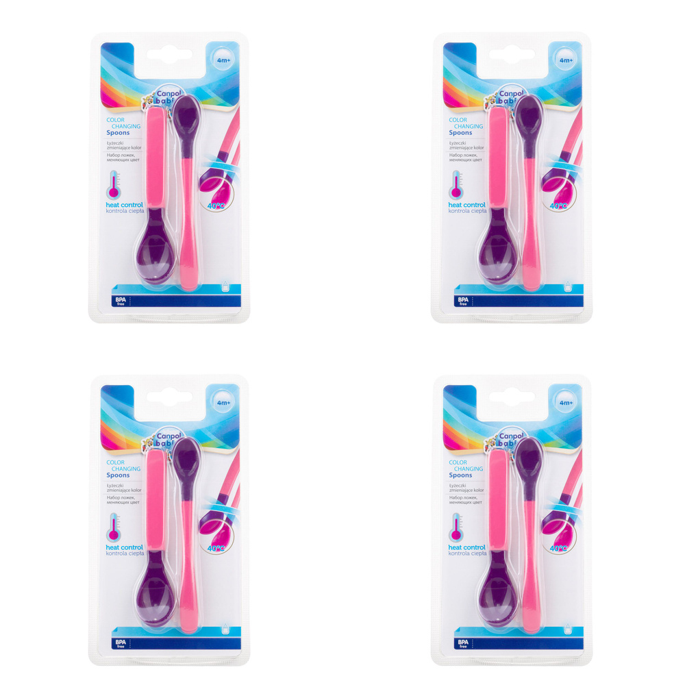 Canpol Babies Пластиковая ложка, меняющая цвет, 2 шт/уп, 4 упаковки  #1