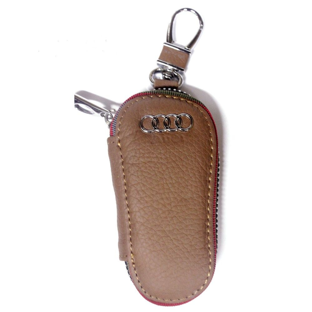 Брелок-ключница кожаный коричневый  AUDI #1