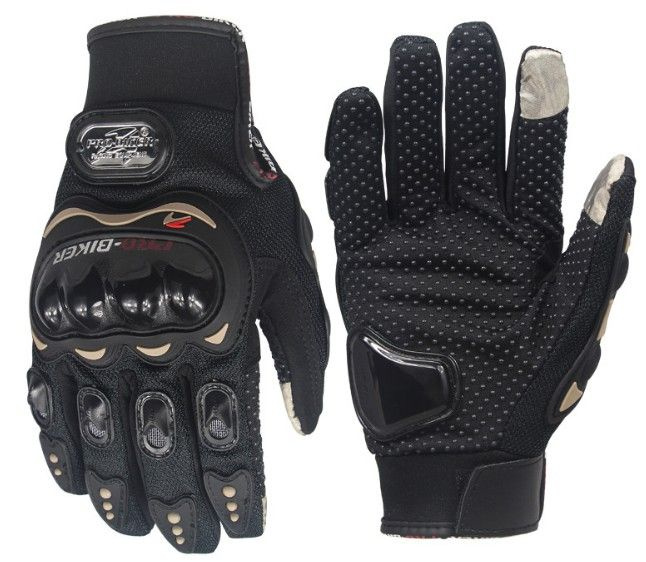 Тактические перчатки Мотоперчатки мужские для спорта сенсорные с защитными вставками Pro-biker черные #1