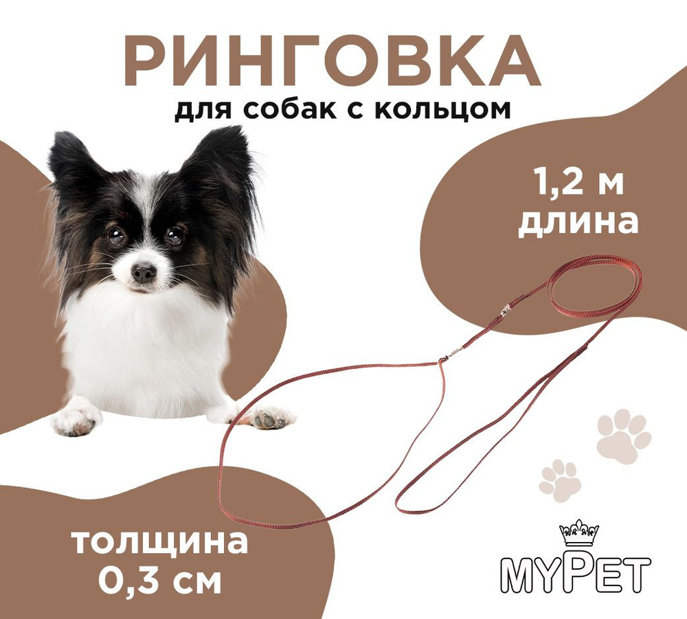 myPet Ринговка для дрессировки и выставок с кольцом, для собак, светло-коричневая  #1