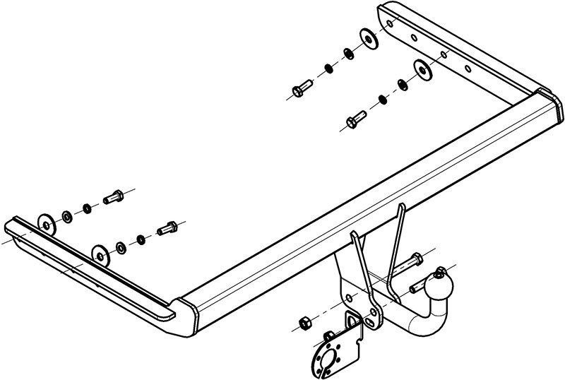 Фаркоп для Ford Focus (1998-2005) (без электрики) (паспорт и сертификат) AvtoS.FD02  #1