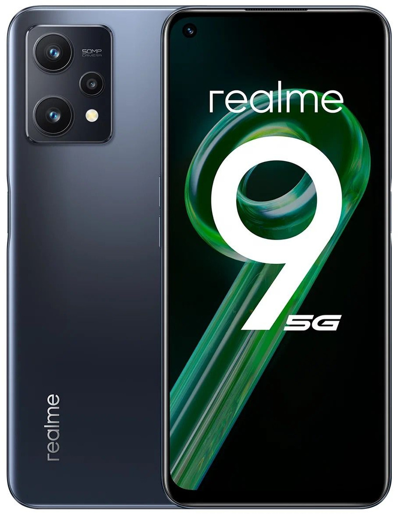 realme Смартфон 9 5G 4/128 ГБ, черный. Уцененный товар #1