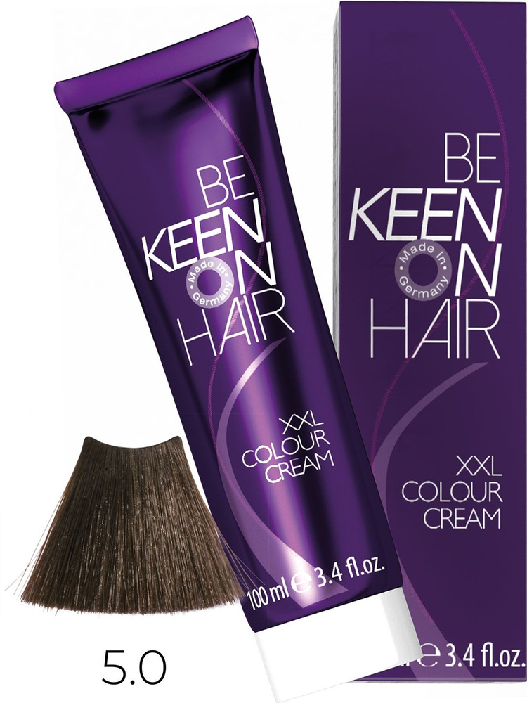 KEEN Профессиональная Крем-краска для волос XXL 5.0 Светло-коричневый, 100 мл  #1
