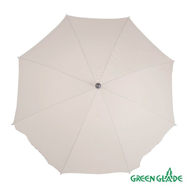 Пляжный зонт большой Green Glade А1192 бежевый для защиты от солнца с куполом из полиэстера и наклоном #1